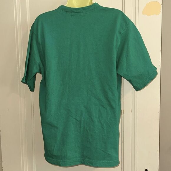 Vtg 80s/90s Laura Gayle Green Cotton Oversized Short Sleeve Knit Top/Button Neck - Picture 5 of 7